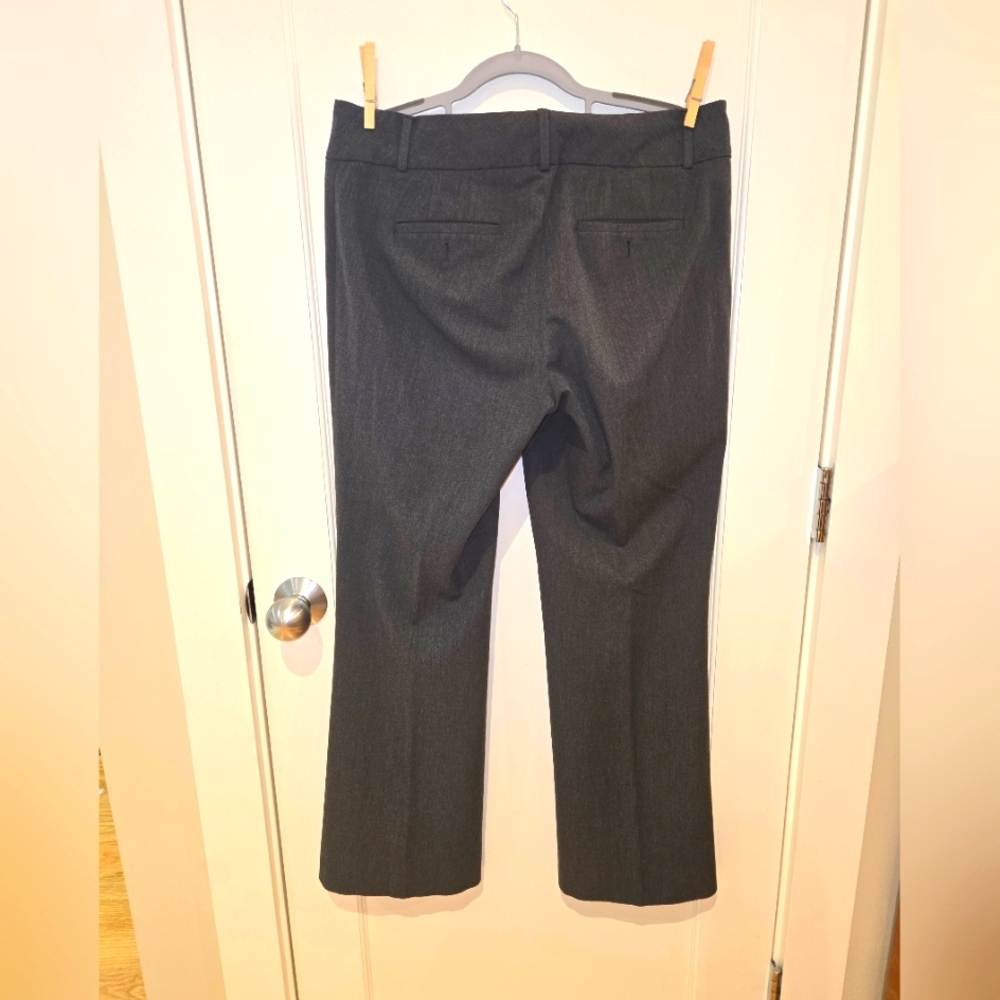 LOFT JULIE STYLE GREY FLAIR LEG PANTS. SIZE 8. BARELY WORN. - Picture 2 of 4